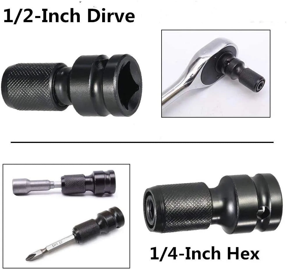 No. 45 steel telescopic scaling bit holder with hexagonal handle for electric wrenches.