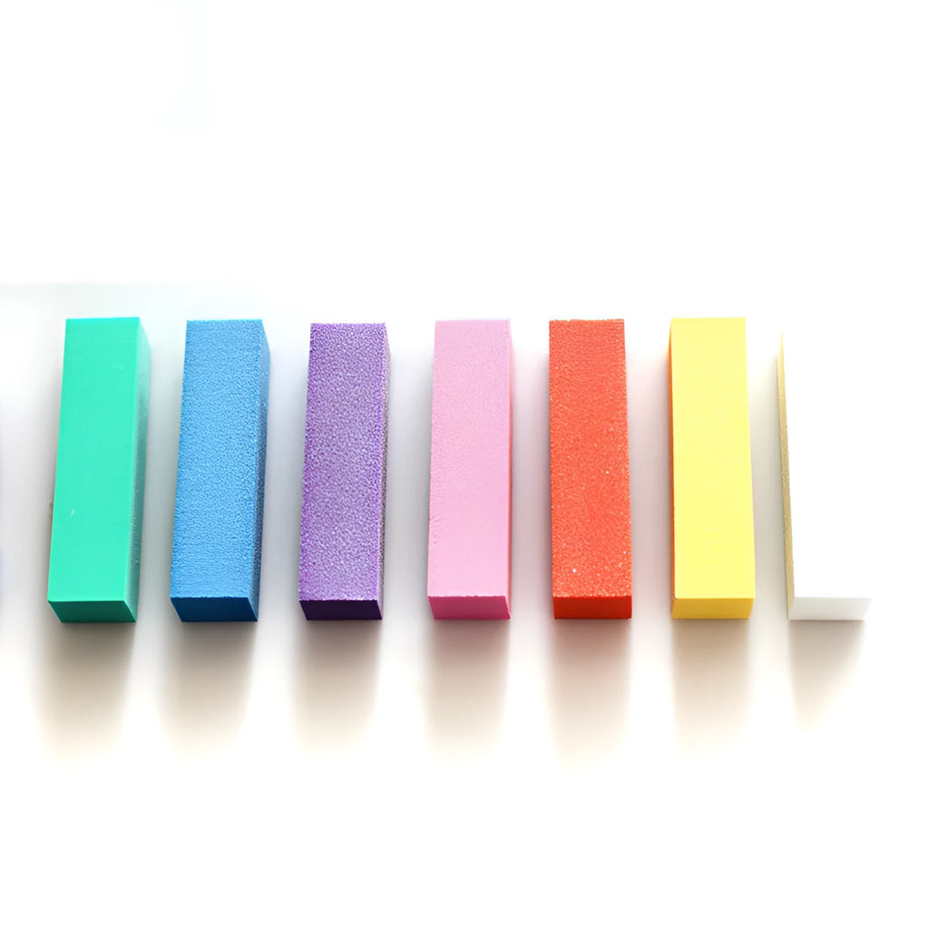 High foam cotton nail polish file block in multi colours for manicure polishing and nail brightening