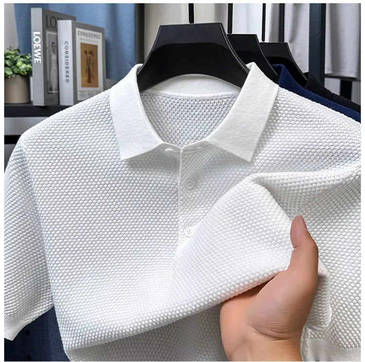 Loose fit pure cotton short sleeve sweater shown in available colours with size range information