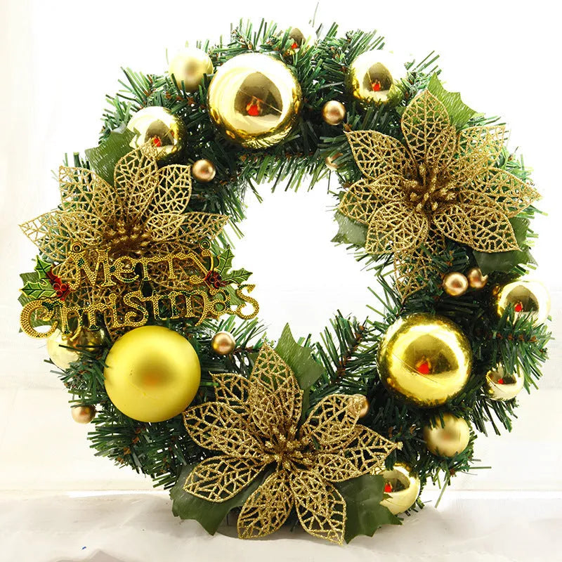 30cm multicolour plastic Christmas wreath for door decoration in six colour options