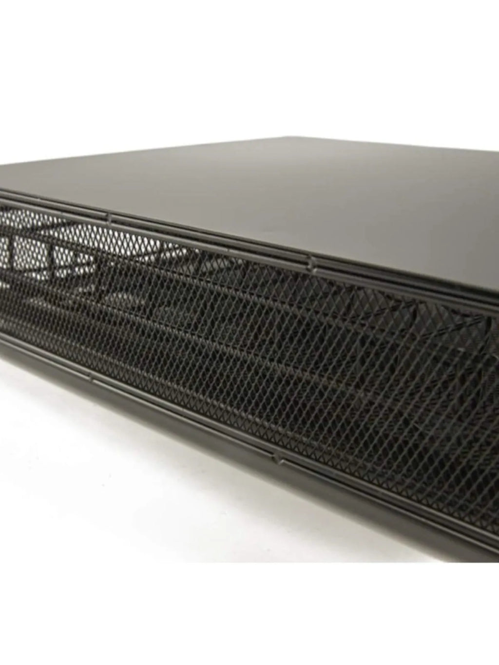 Black coffee capsule storage drawer with silver handle on a cafe countertop