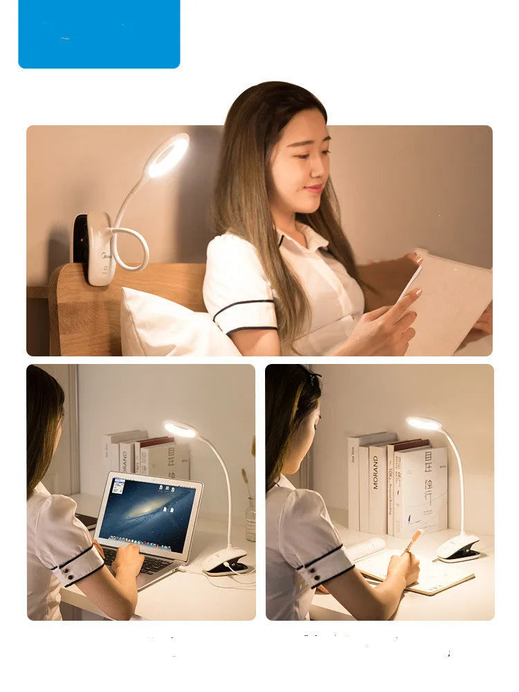 Rechargeable LED table lamp with touch switch in green, pink or white USB charging colour