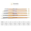Set of six artistic wool pointed brushes with wooden handles for detailed painting