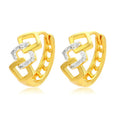 Geometric hollow-out gold-colour alloy earrings with an ear clip fastening.