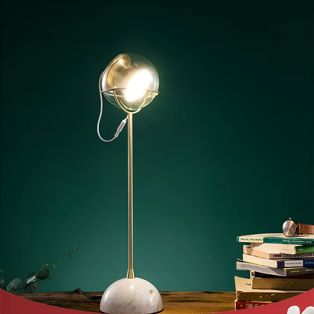 Glass shade dimmable desk lamp with touch switch control and LED lighting