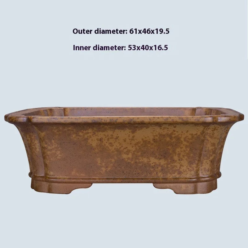 Purple sand rectangular flowerpot showing segment mud design in two size options