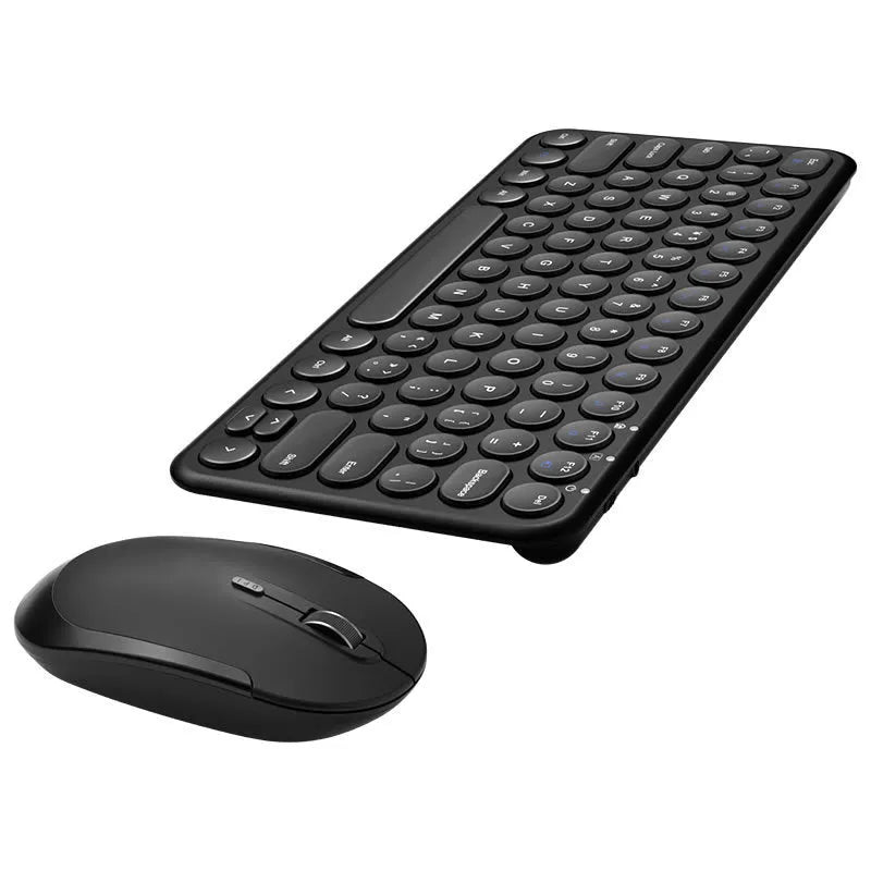 Ultra-thin wireless keyboard and mouse set in black, white or pink with keyboard film