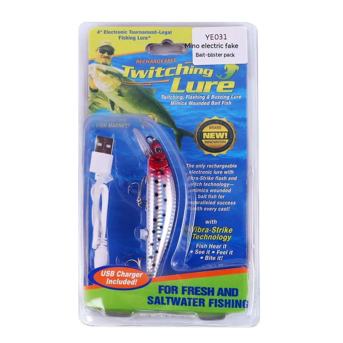 Floating Mino electric USB bait lamp fishing lure with LED lights for night fishing