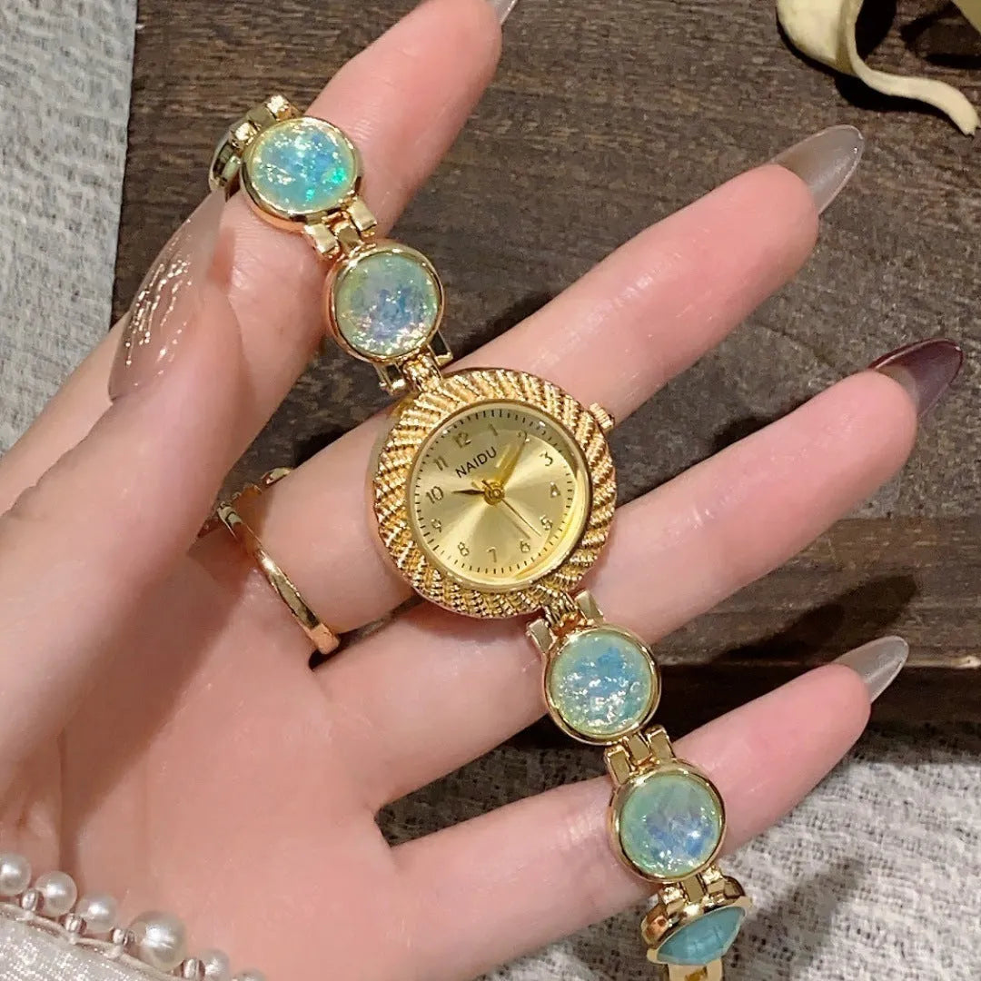 Women's quartz watch with 25mm round dial in choice of six colours including cherry powder and dark green