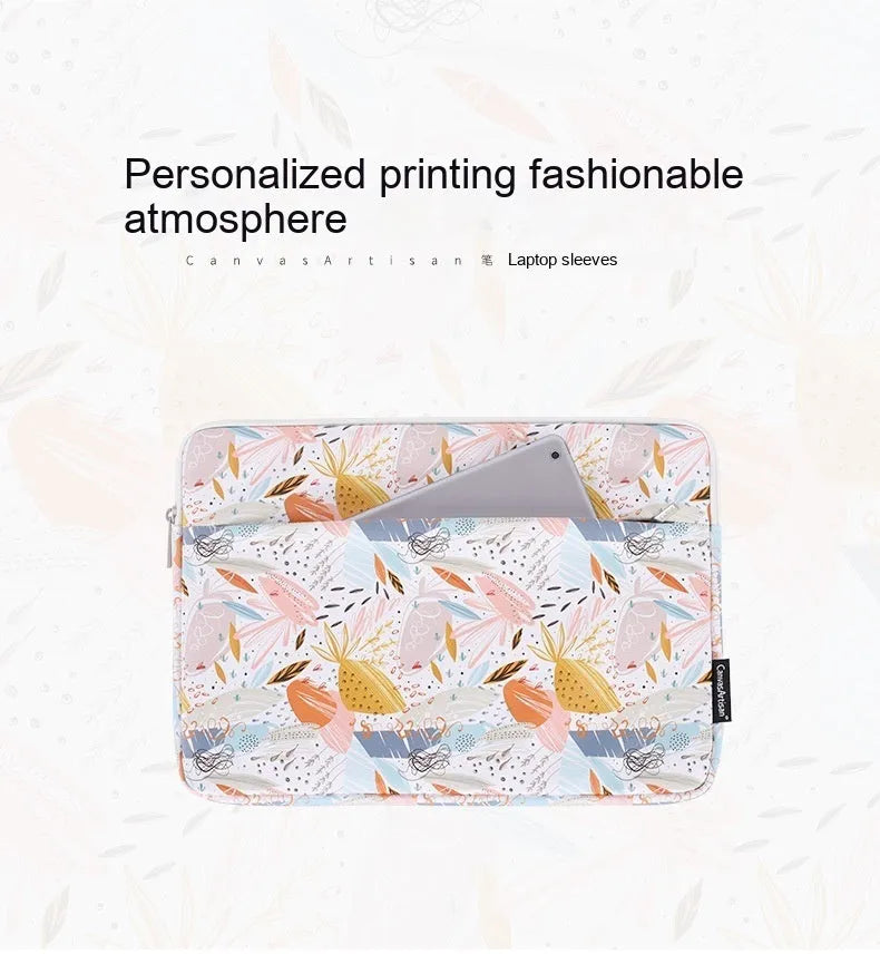 White PU leather waterproof laptop inner bag shown in 14-inch size