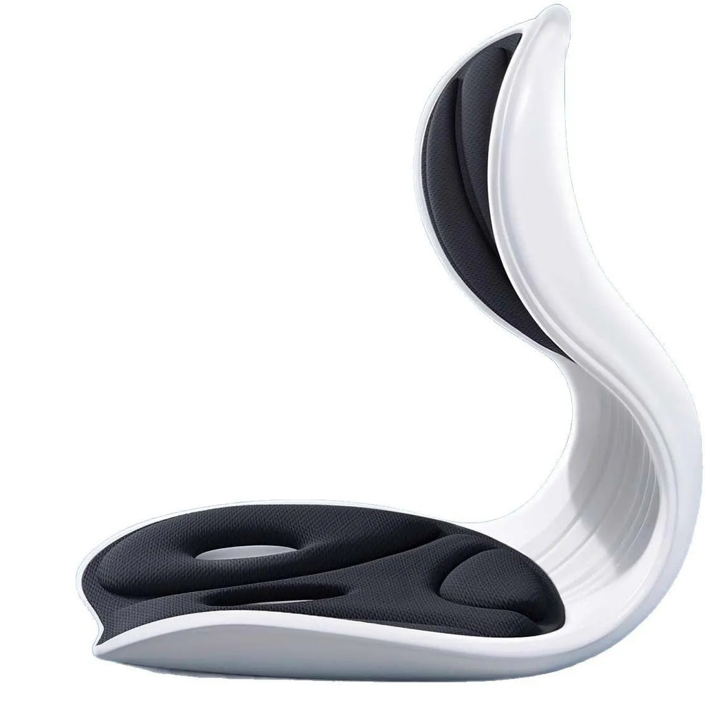 Grey waist support seat cushion with lumbar pillow for office chair or car seat comfort