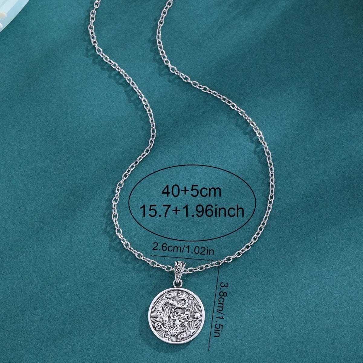 Retro titanium steel round hip hop style pendant in gold colour