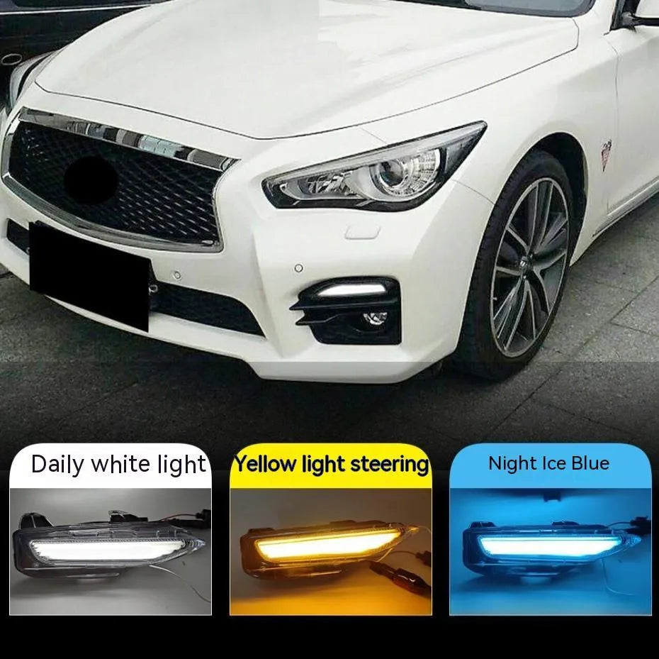 Infiniti Q50 Q70 front bumper LED daytime running and turn signal lamp unit with ABS housing