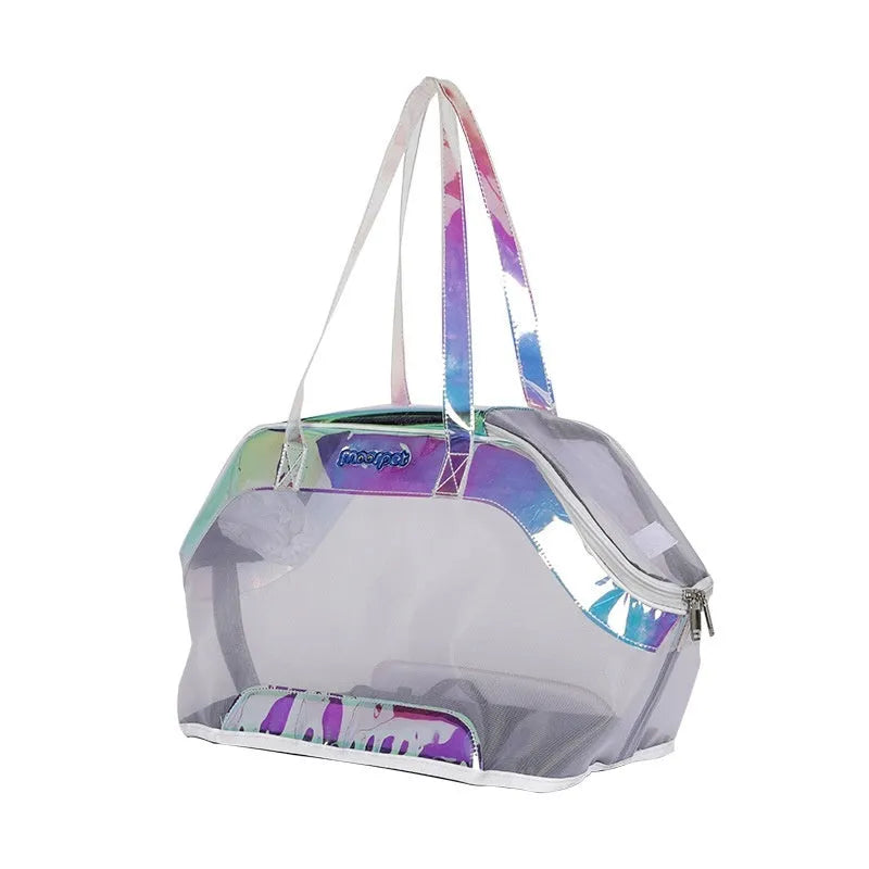 MOORPET leather cat outing carry bag with 25 litre capacity in Milan White colour