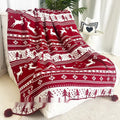 Personalised acrylic Christmas blanket with snowflake or reindeer pattern in choice of two sizes.