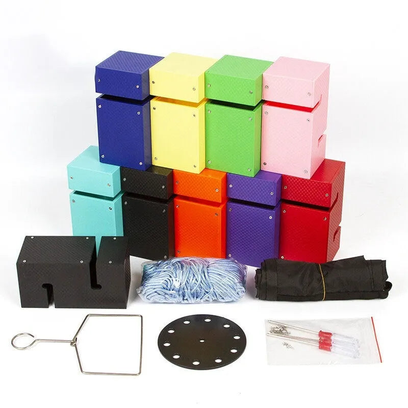 ABS plastic outdoor group building game equipment with pull ropes and tower blocks for team expansion activities