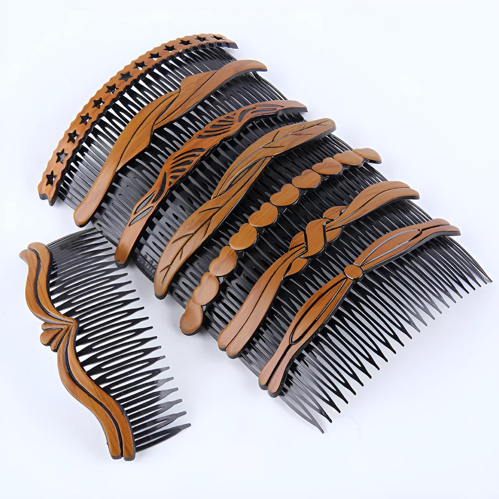 Fashion retro plastic resin hair comb for women Korean wave styling in colour option A1