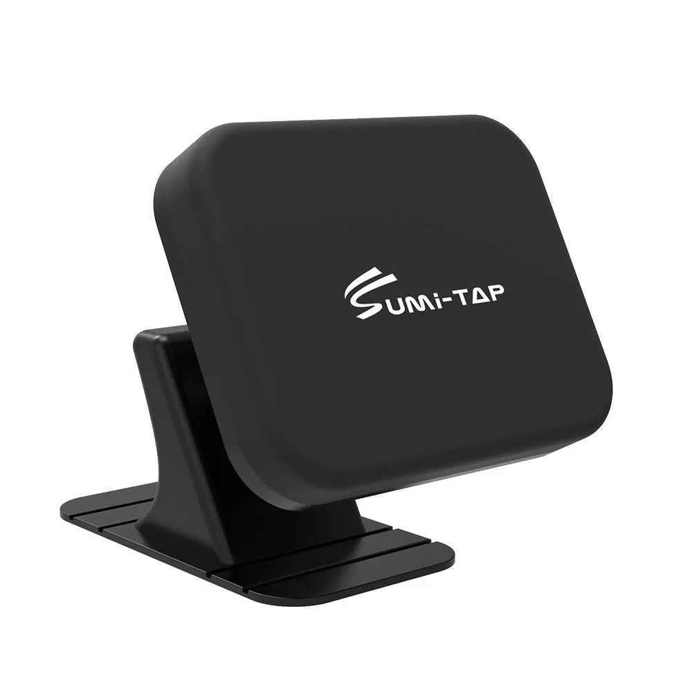 Magnetic car phone holder with nylon and silicone surface in black