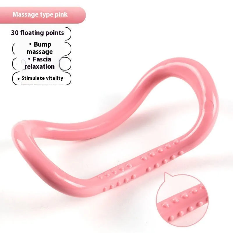 Yoga four piece fitness set with leg beauty device, yoga ring, pedal tension device, and figure eight tension rope