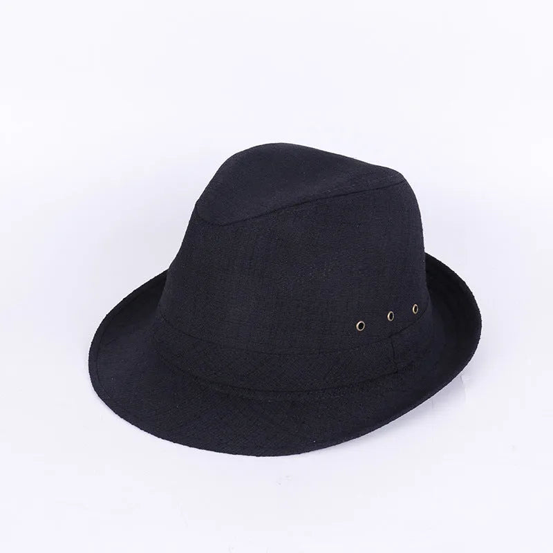 Classic men's fedora hat in thickened suit material, shown in a dark colour on a neutral background.