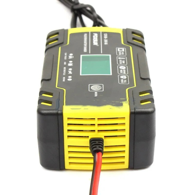 12V 24V battery charger for motorcycles cars trucks with screen display and overcharge protection