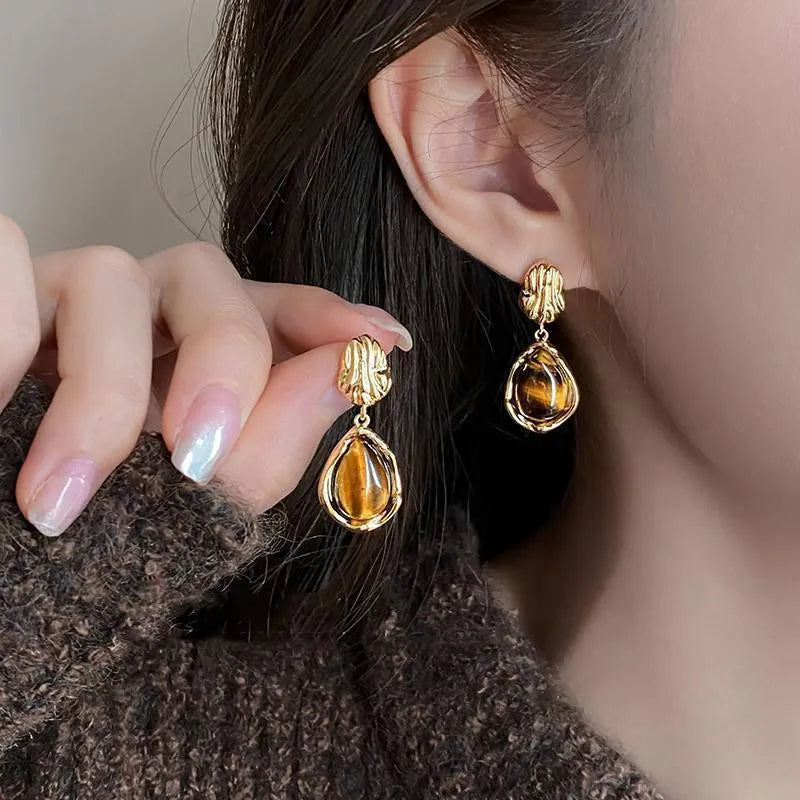 Handmade geometric tassel ear rings set showing three alloy electroplated designs for women