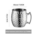 Stainless steel Moscow Mule cup with copper plating in hammer point style showing metallic finish.