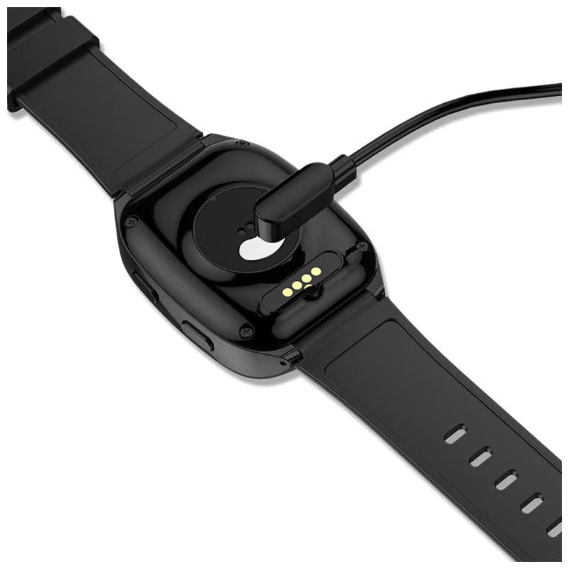 Black GPS smart watch with 1.54-inch touch screen displaying health metrics and SOS function.
