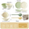 Solid colour ceramic tableware set with 7 pieces in gift box packaging