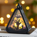 Halloween pumpkin lamp decoration in plastic and glass measuring 8.9cm high