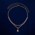 Gold or silver women's waist chain with water drop rhinestone pendant and tassel, 115cm long.