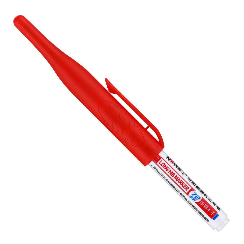 Oil marker pen for woodworking with quick-dry waterproof ink in black, red, blue, and green colours.