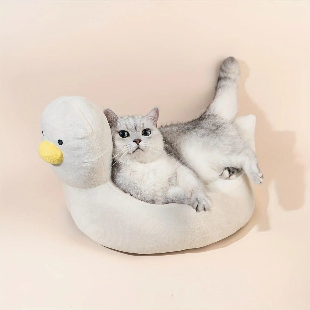 Duck shape pet bed sofa for small dogs and cats in blue or white colour
