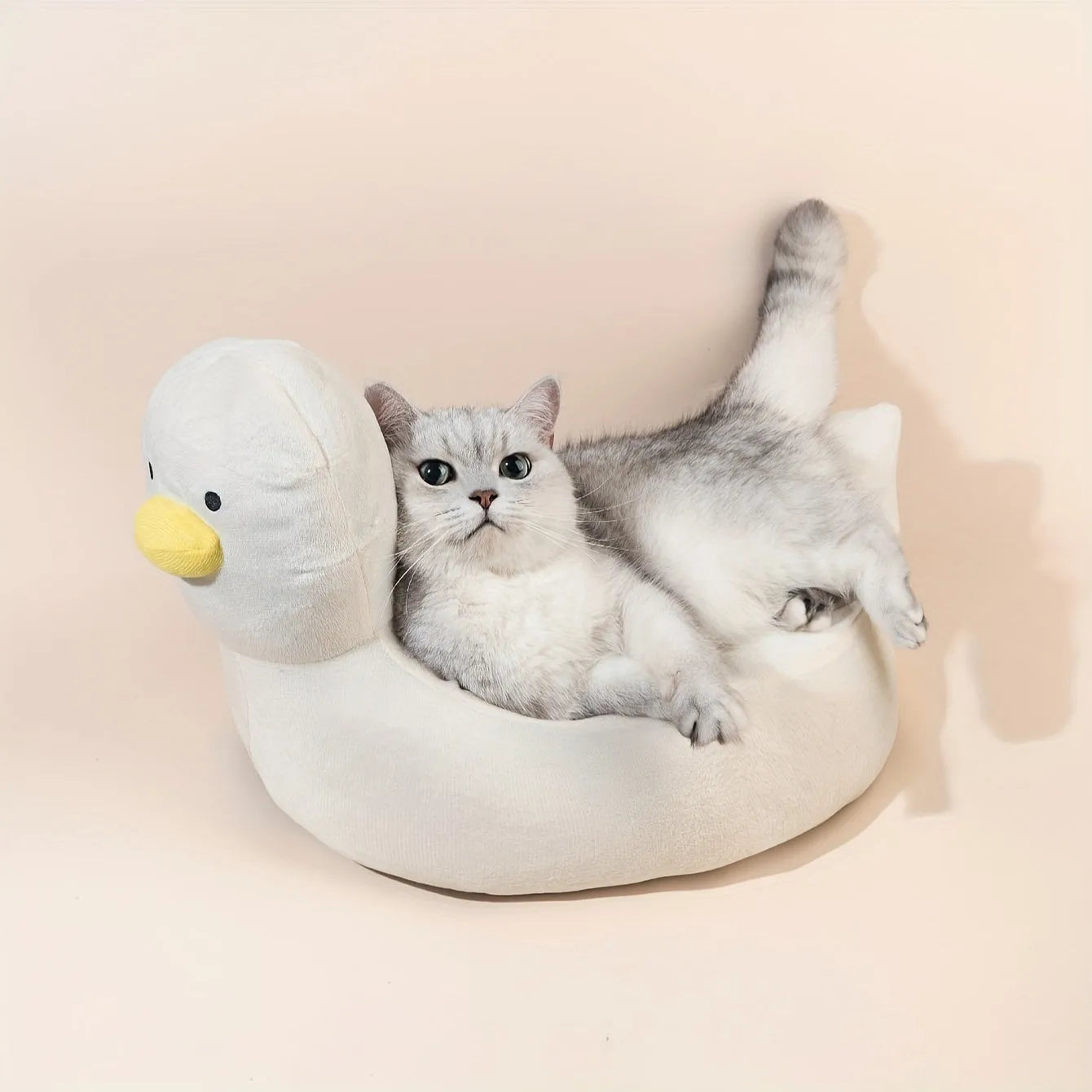 Duck shape pet bed sofa for small dogs and cats in blue or white colour