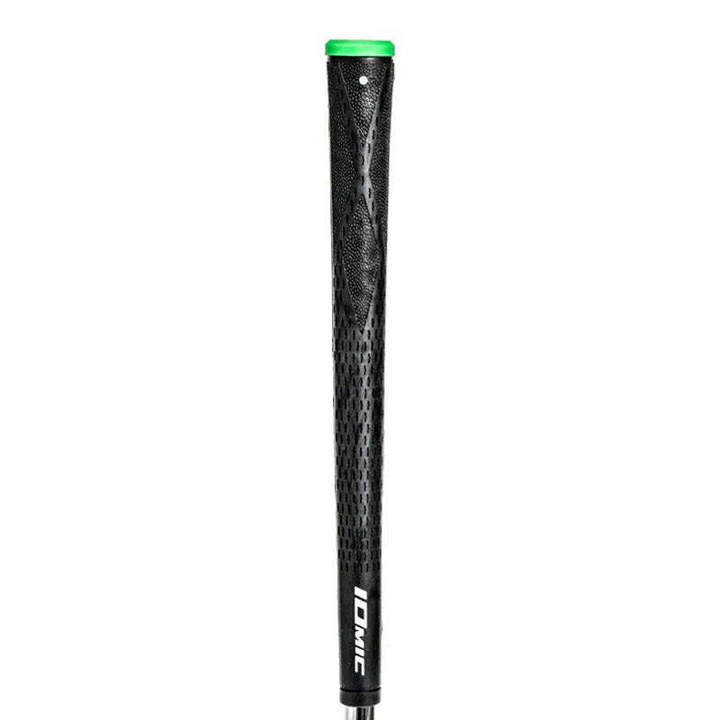 TPE material golf club grip showing colour options including solid colours and black with red, green, or blue accent heads