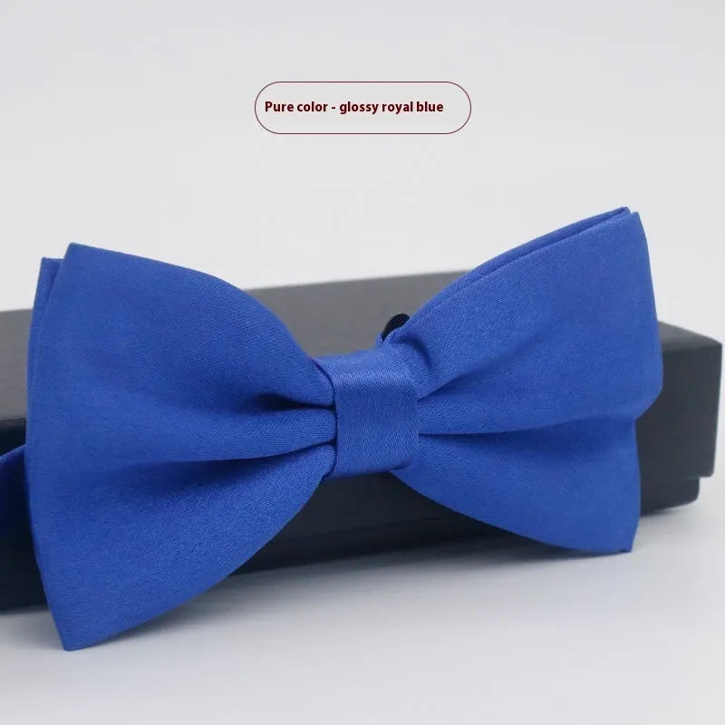 Solid colour formal bow tie with flat head design in polyester fabric