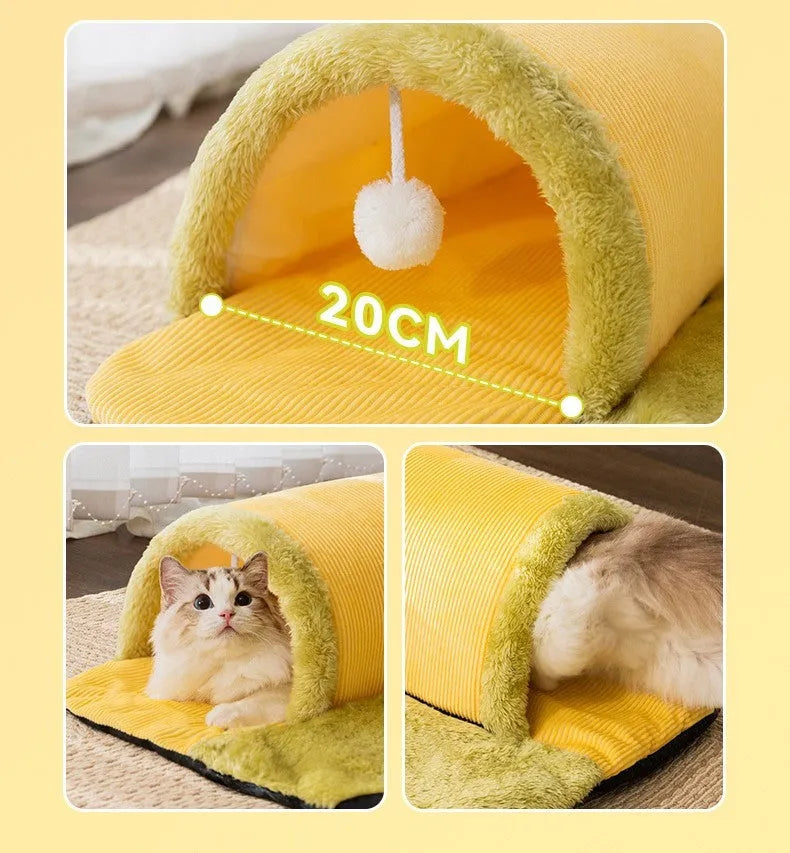 Warm Arctic velvet cat nest in Milo Grey with detachable zippered cover and thickened sponge base
