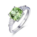 Geometric square ring with inlaid zircon in white gold colour copper band