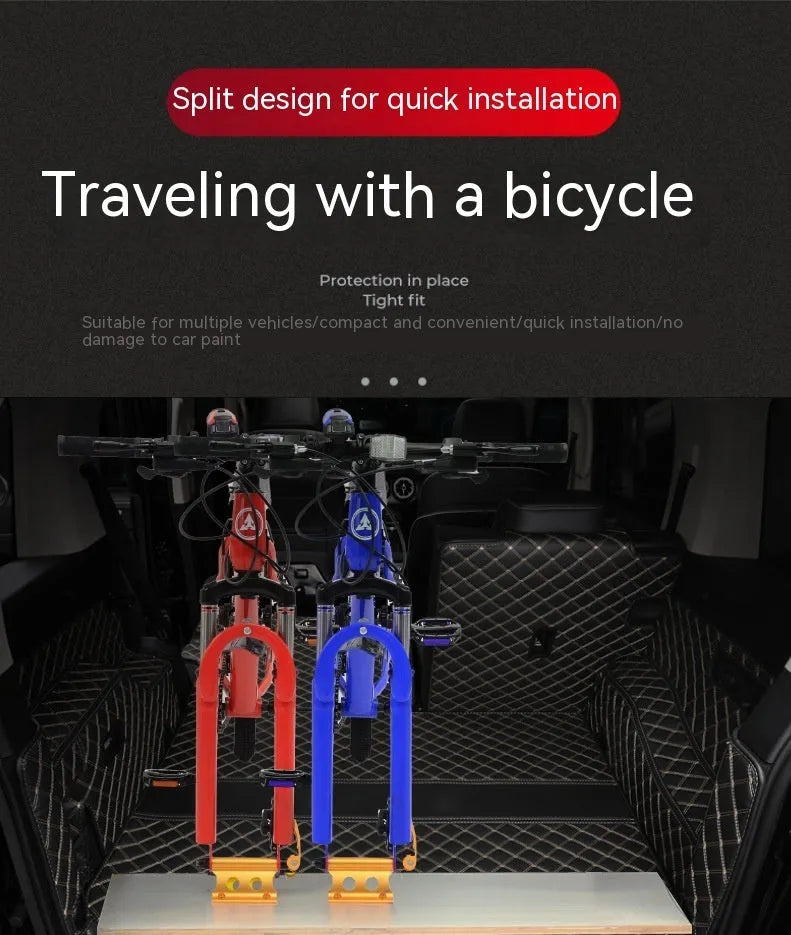 Silver metal bicycle front fork quick release fixing clip for transport and SUV modification