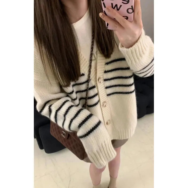 Button-down collar cardigan sweater in pictured colour with 3D pattern effect