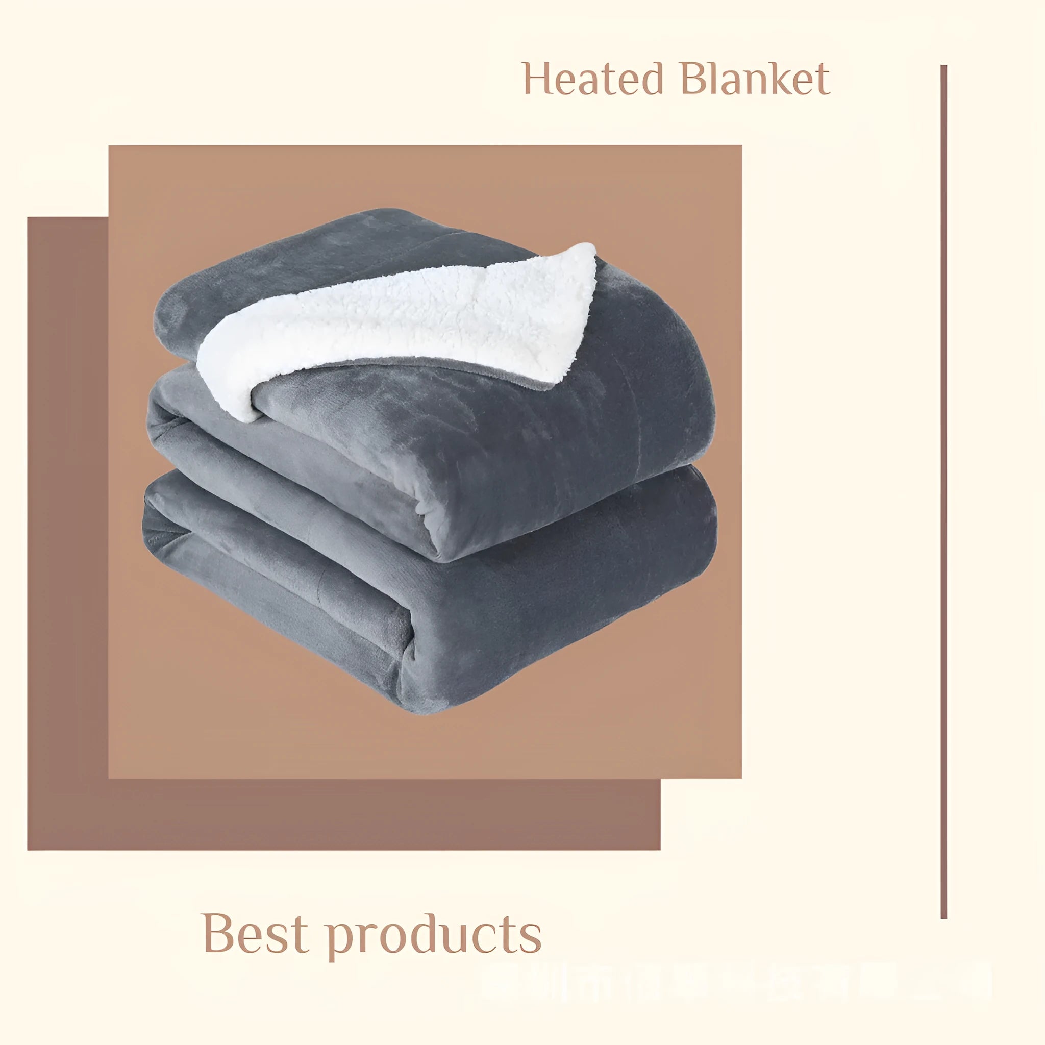 USB electric heating blanket in grey colour showing intelligent temperature adjustment controls