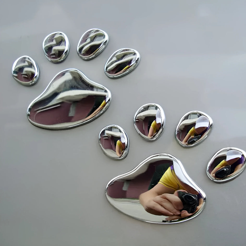 PVC car sticker with dog footprints in hand-shaped brush design for bumper scratch concealment