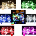 12 metre copper wire LED string lights with battery box and USB power option in various colours