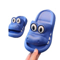 EVA platform sandals with animal pattern in pink, green, yellow, or blue for parents and children.