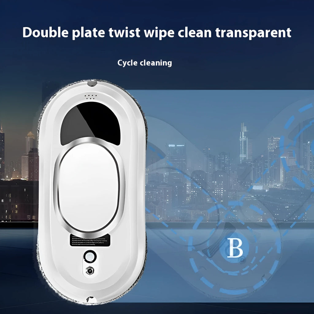 White full-automatic high-altitude cleaning machine with remote control on a clean surface