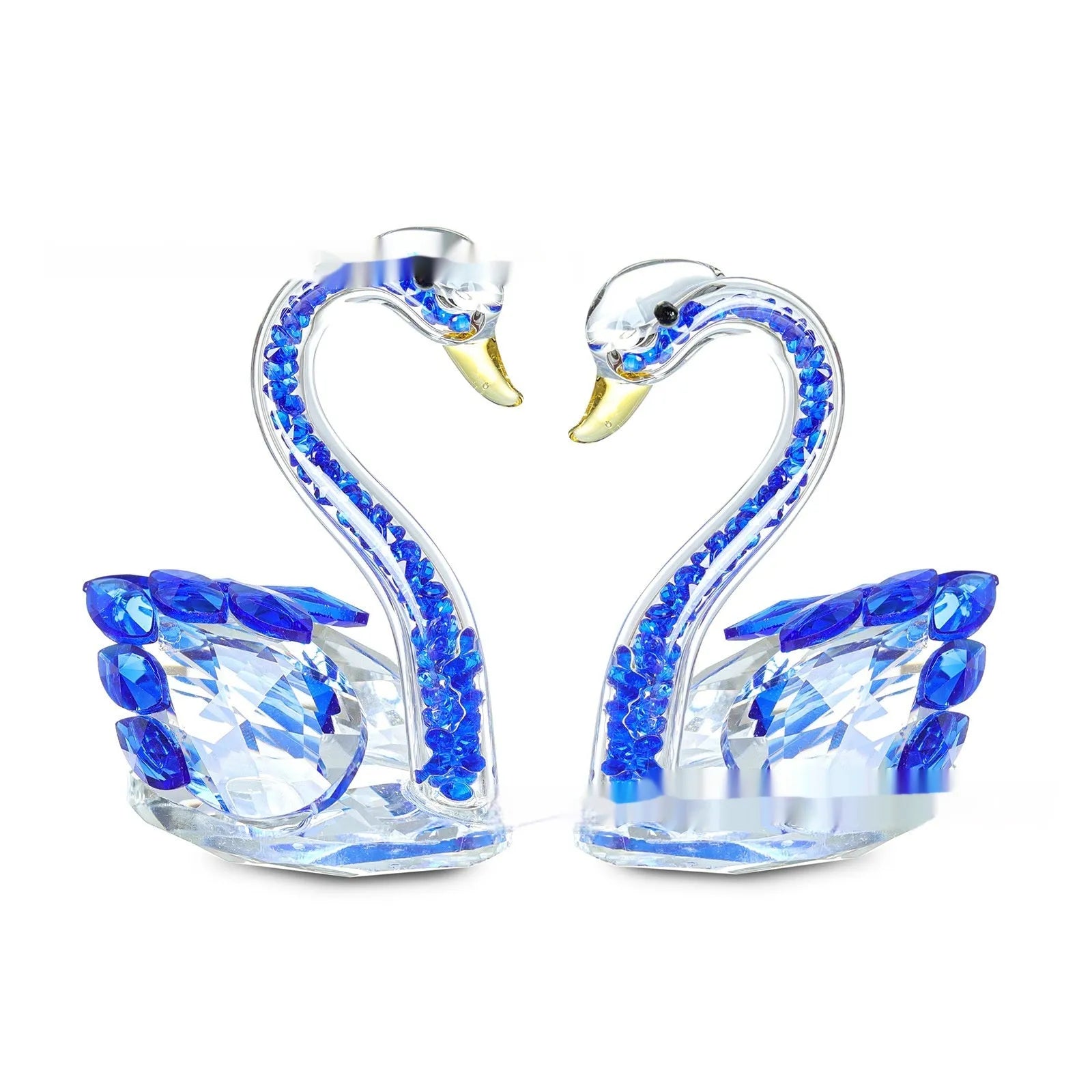 Crystal swan desktop decoration in choice of four colours and two design styles