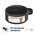 Black ABS pet heating bowl with temperature control and 2.2L capacity for cats and dogs