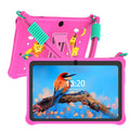 Sapphire blue silicone protective case with flat strap for a 7-inch children's tablet.