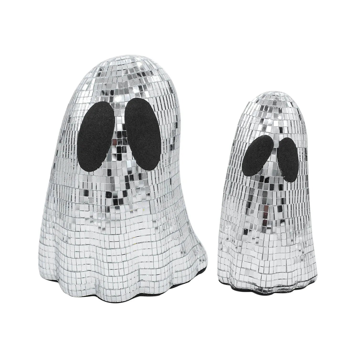 Silver Halloween ghost mosaic mirror patch decoration with inlaid glass construction