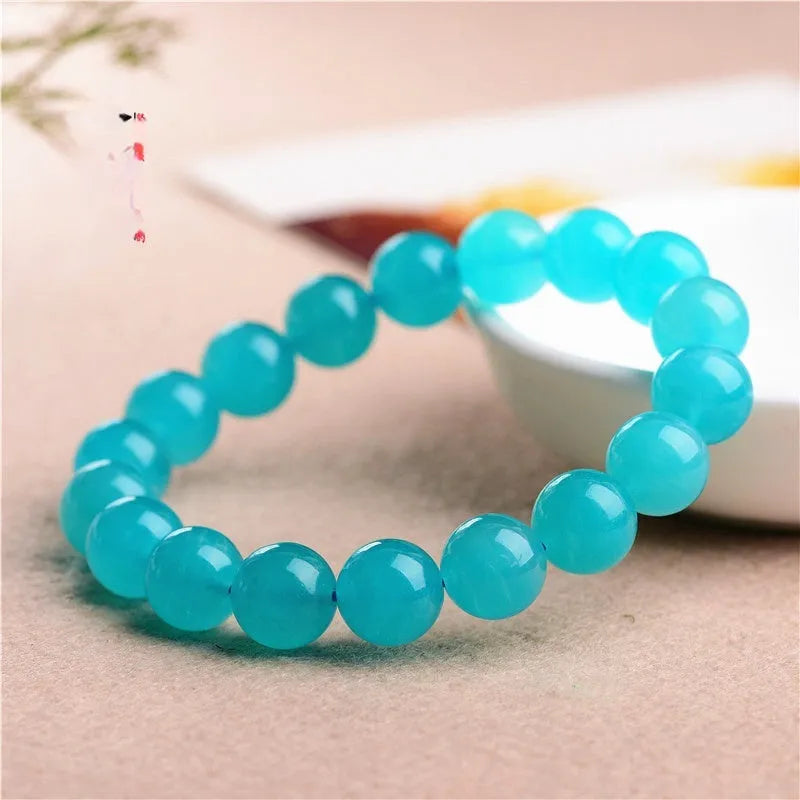 Grade 7A Amazonite natural scattered beads in various sizes with polishing treatment